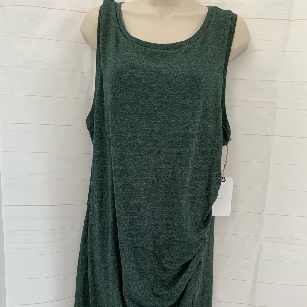 Leith Bodycon Ruched XXL Sleeveless Green Dress